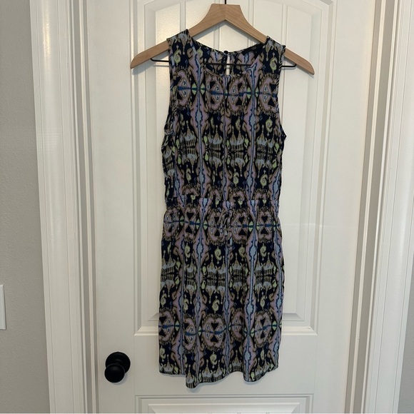 Tibi 100% Silk Mini Dress Colorful Boho Casual Summer Beach Size 2 Extra Small - Picture 3 of 7
